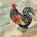 two roosters, watercolor, Joy Langer